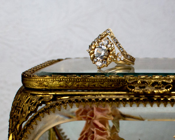 CARTIER Estate 18k Tri-Color Gold & Diamond Chevron Ring – A. Brandt + Son